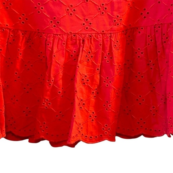 Loft Plus Size 14 eyelet flounce hem skirt Pink A-Line Ruffle Knee Length Skirt - Picture 3 of 10